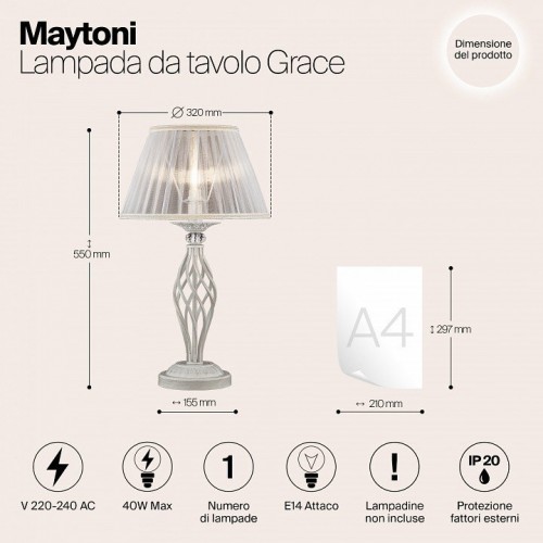Настольная лампа Maytoni Grace ARM247-00-G