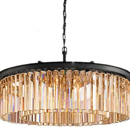 Подвесная люстра DeLight Collection 1920s Odeon 9513P/600R black/amber