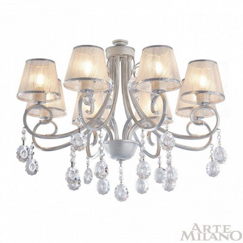 Потолочная люстра Arte Milano Amalfi-7146 337146/8 WT+SL Потолочная люстра Arte Milano Amalfi-7146 337146/8 WT+SL