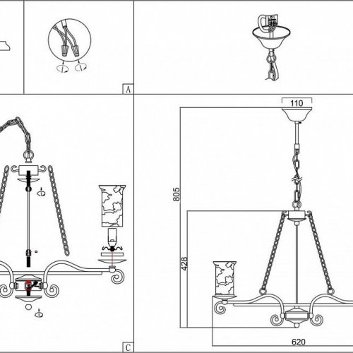 Подвесная люстра ST Luce Ancora SL122.303.08
