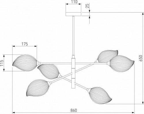 Люстра на штанге Eurosvet Sinki 30189/6 черный Люстра на штанге Eurosvet Sinki 30189/6 черный
