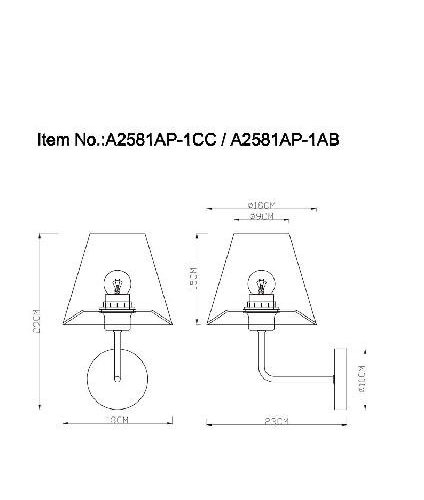 Бра Arte Lamp Elba A2581AP-1AB