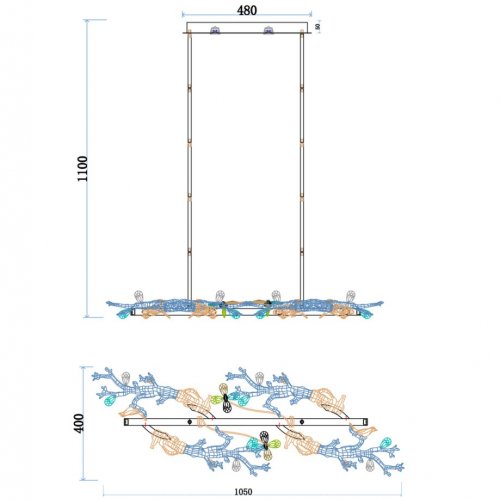 Подвесная люстра Estelle LE1079/1050L GD