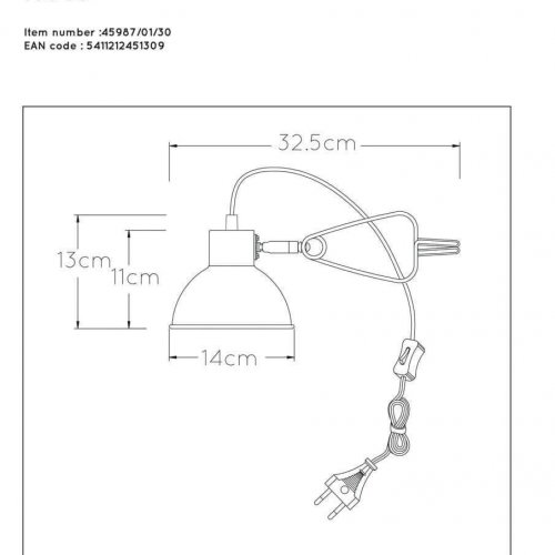 Настольная лампа Lucide Moys 45987/01/30