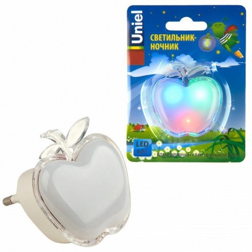 Настенный светодиодный светильник (10319) Uniel Детская серия DTL-308-Яблоко/RGB/3LED/0,5W