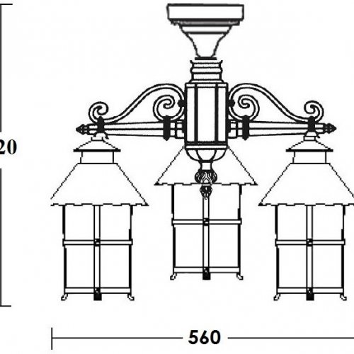 Потолочный светильник уличный Oasis Light CAIOR 1 81570A/3 Gb
