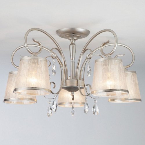 Потолочная люстра Eurosvet 60065/5 серебро Потолочная люстра Eurosvet 60065/5 серебро