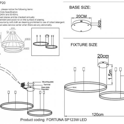 Подвесной светодиодный светильник Crystal Lux Fortuna SP123W Led Gold Подвесной светодиодный светильник Crystal Lux Fortuna SP123W Led Gold