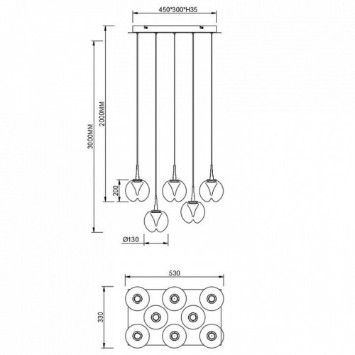 Люстра подвесная Mantra ANDROMEDA 9081