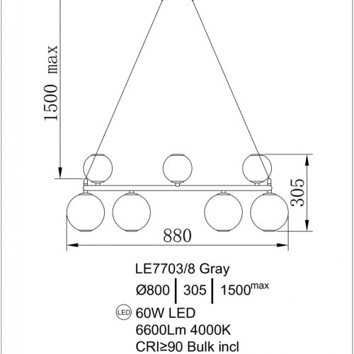 Подвесная люстра Aurore LE7703/8 Gold