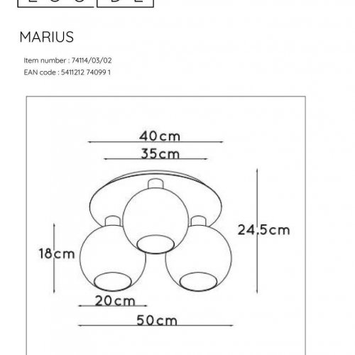 Потолочная люстра Lucide Marius 74114/03/02
