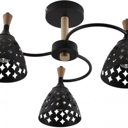 Потолочная люстра Reluce 01515-0.3-03 BK+WOOD