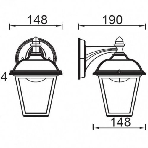 Настенный фонарь уличный Oasis Light W2612S-3K Gb