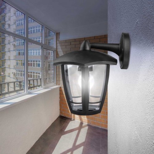 Садово-парковый светильник ЭРА «Дели 3» НБУ 07-40-004 черный 6-гранный настенный IP44 Е27 max 60Вт Б0051188