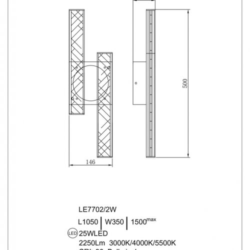 Бра Christine LE7702/2W Gold