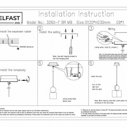 Подвесной светильник Belfast Ravenhill 3260-F BR MB Подвесной светильник Belfast Ravenhill 3260-F BR MB