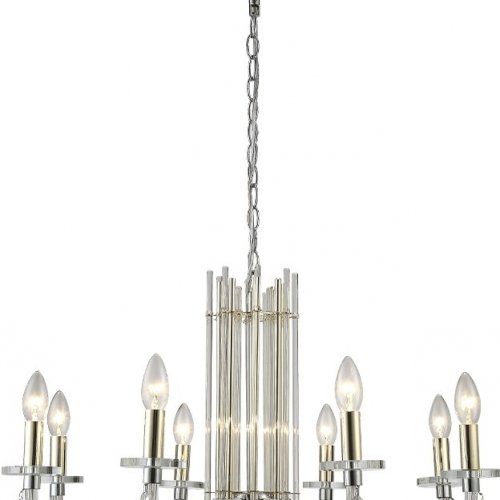 Подвесная люстра Crystal Lux AURELIO SP8 GOLD+CHROME/TRANSPARENT