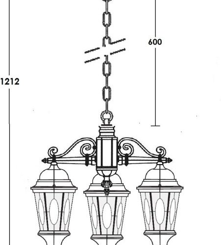Уличный светильник подвесной Oasis Light ASTORIA 2M 91470M/3 cover Bl овал