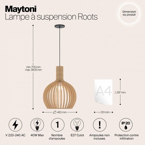 Подвесной светильник Maytoni Roots MOD194PL-01W1 Подвесной светильник Maytoni Roots MOD194PL-01W1