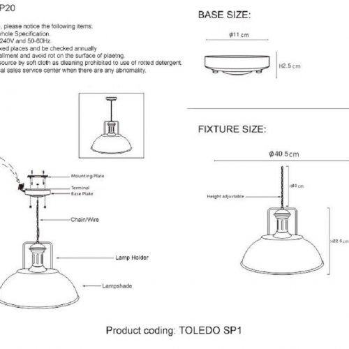 Подвесной светильник Crystal Lux Toledo SP1 V2 Brown