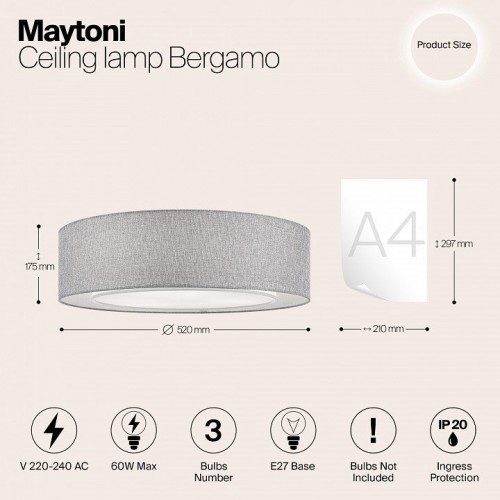 Потолочный светильник Maytoni Bergamo MOD613CL-04GR Потолочный светильник Maytoni Bergamo MOD613CL-04GR