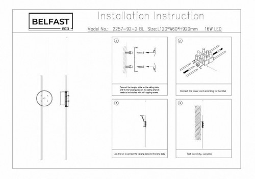 Настенный светильник Belfast Medway 2257-92-2 BL Настенный светильник Belfast Medway 2257-92-2 BL