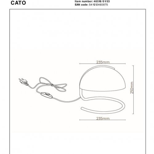 Настольная лампа Lucide Cato 46516/01/53