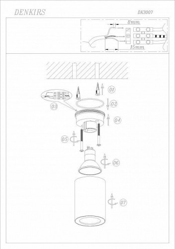 Влагозащищенный накладной светильник Denkirs DK3007-BK