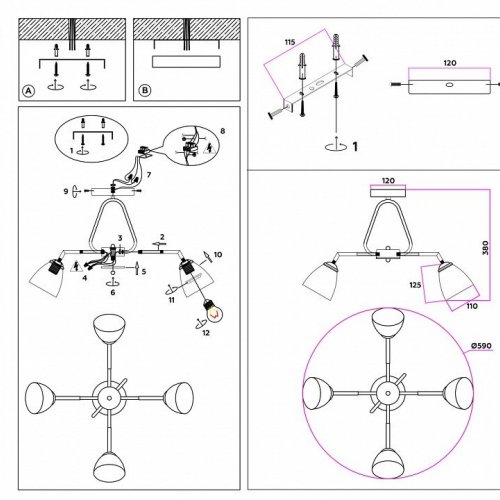 Потолочная люстра Ambrella light TRADITIONAL TR303291