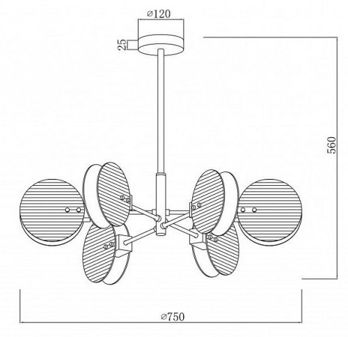 Потолочная люстра iLamp Panorama 15598-6 SN+CL