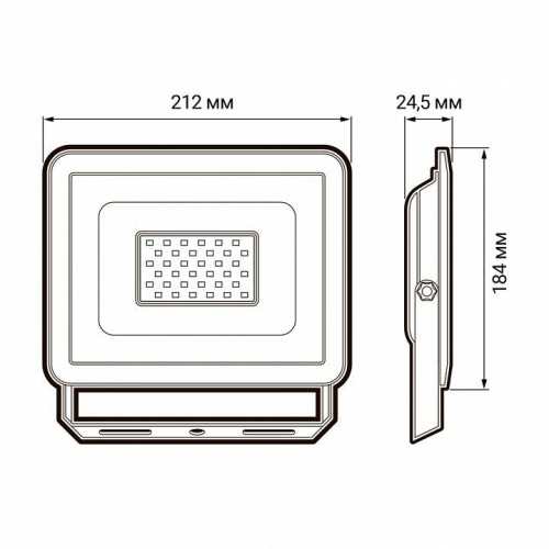 Настенно-потолочный прожектор Jazzway  СДО-10 70w 6500K GR IP65