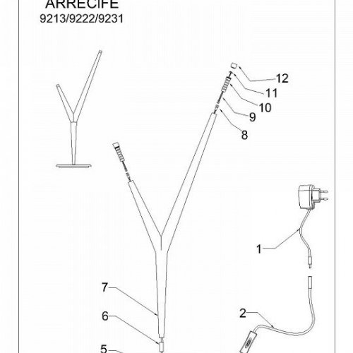 Настольная лампа декоративная Mantra Arrecife 9213