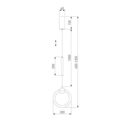 Подвесной светодиодный светильник Eurosvet Rim 90165/1 золото