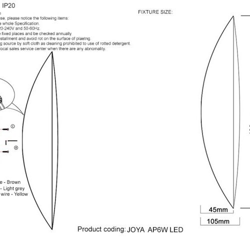 Настенный светильник Joya JOYA AP6W LED GO