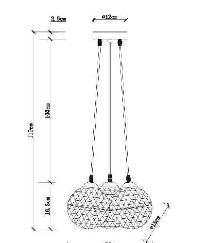 Подвесная люстра Arte Lamp Gelato A9508SP-3CC