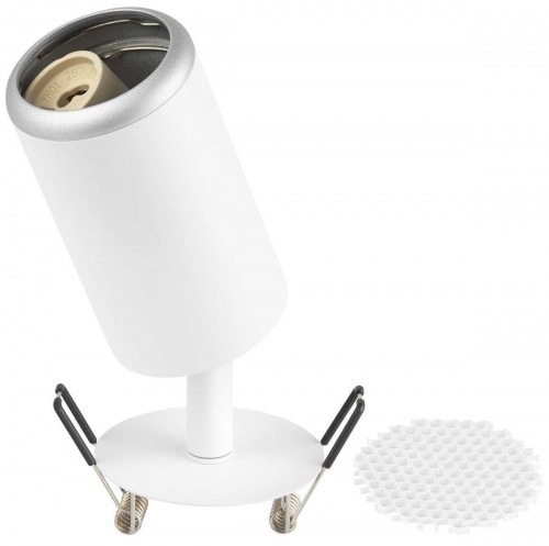 Светильник встраиваемый алюминиевый ЭРА KL106 WH/SL под лампу MR16 GU10 белый/серебро матовый Б0061634