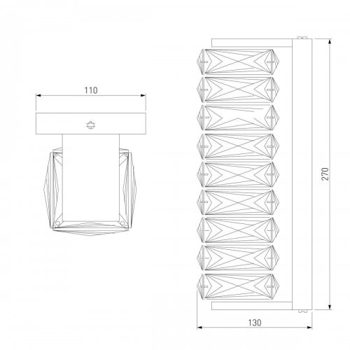 Настенный светодиодный светильник Eurosvet Blitz 40259 Led хром/ прозрачный хрусталь Strotskis Настенный светодиодный светильник Eurosvet Blitz 40259 Led хром/ прозрачный хрусталь Strotskis