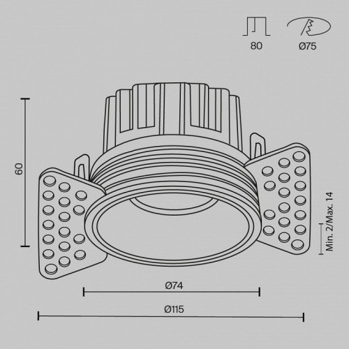 Точечный светильник Maytoni Round DL058-12W2.7K-TRS-W