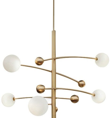 Подвесная люстра DeLight Collection Globe Mobile 10215P/5 brass