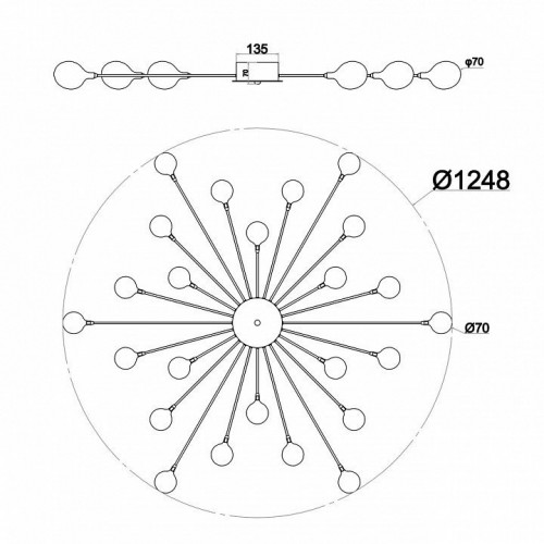 Потолочная люстра Escada STARFALL 2109/16 Copper Потолочная люстра Escada STARFALL 2109/16 Copper