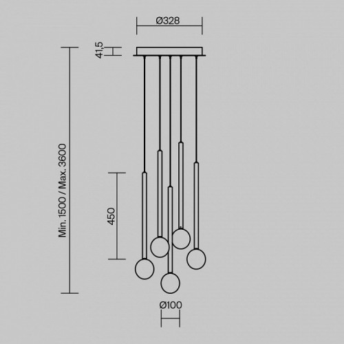 Подвесной светильник Maytoni Bubble dream MOD383PL-L16BBS3K