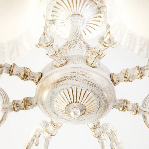 Потолочная люстра Eurosvet Campina 60107/8 белый с золотом Потолочная люстра Eurosvet Campina 60107/8 белый с золотом