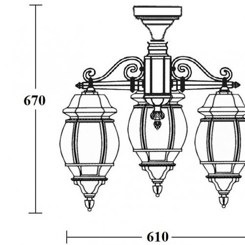Потолочный светильник уличный AMERICA L 83470LA/3 Bl
