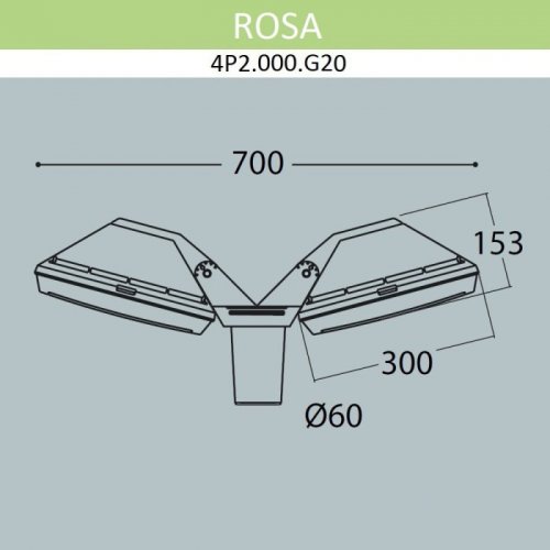 Уличный консольный светильник Fumagalli Guizeppe 4P2.000.G20.WYF1R