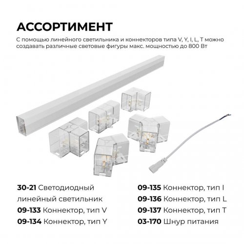 Коннектор для светильников серии NET тип V Apeyron 09-133