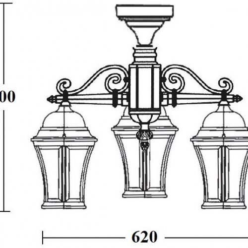 Потолочный светильник уличный Oasis Light ASTORIA 1 L 91370LA/3 Bl