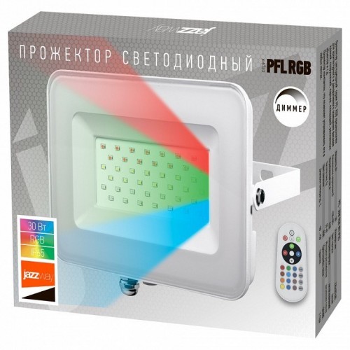 Настенно-потолочный прожектор Jazzway  PFL-30W RGB WH IP65
