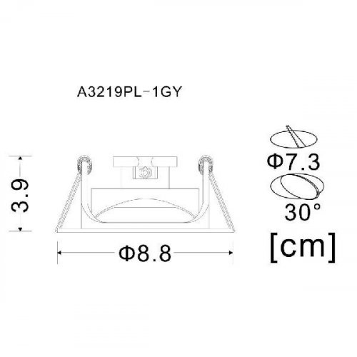 Встраиваемый светильник Arte Lamp Accento A3219PL-1GY