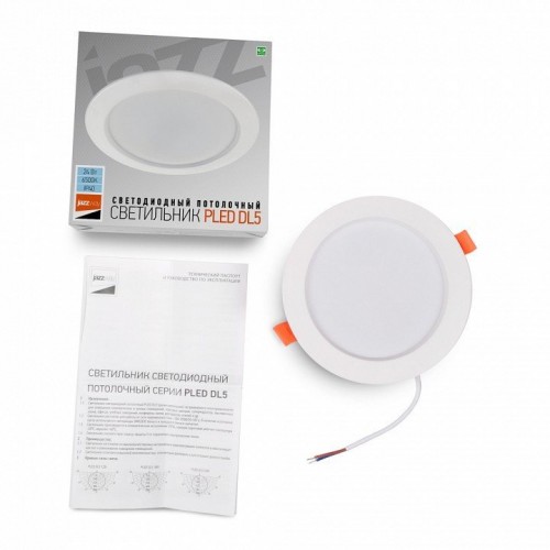 Встраиваемый светильник Jazzway  PLED DL5 24w 6500K WH IP40