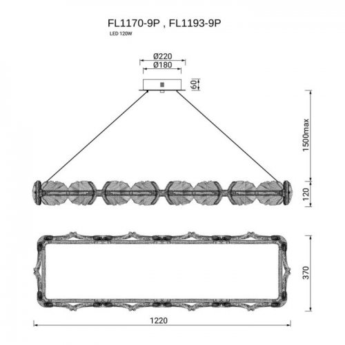 Подвесной светильник Pianta FL1193-9P Подвесной светильник Pianta FL1193-9P